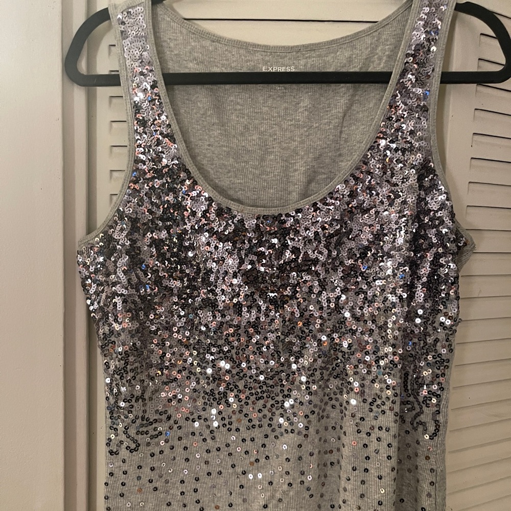 Ombre sequin tank top from Express